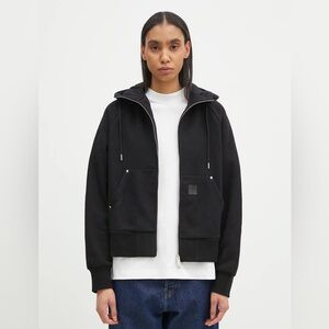 BNWT NEW Carhartt WIP sweatshirt Hooded Eldon Jacket women's in black MEDIUM